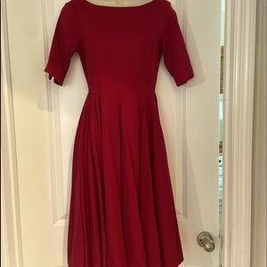 Garnet dress w big flare skirt